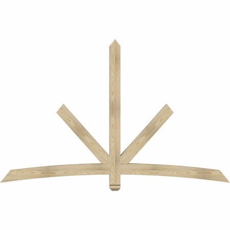 Ekena Millwork Alberta Rough Sawn Timber Gable Bracket, Douglas Fir, 84"W x 53"H x 4"D x 4"F, 15/12 Pitch GBW084X53X0404ALB00RDF